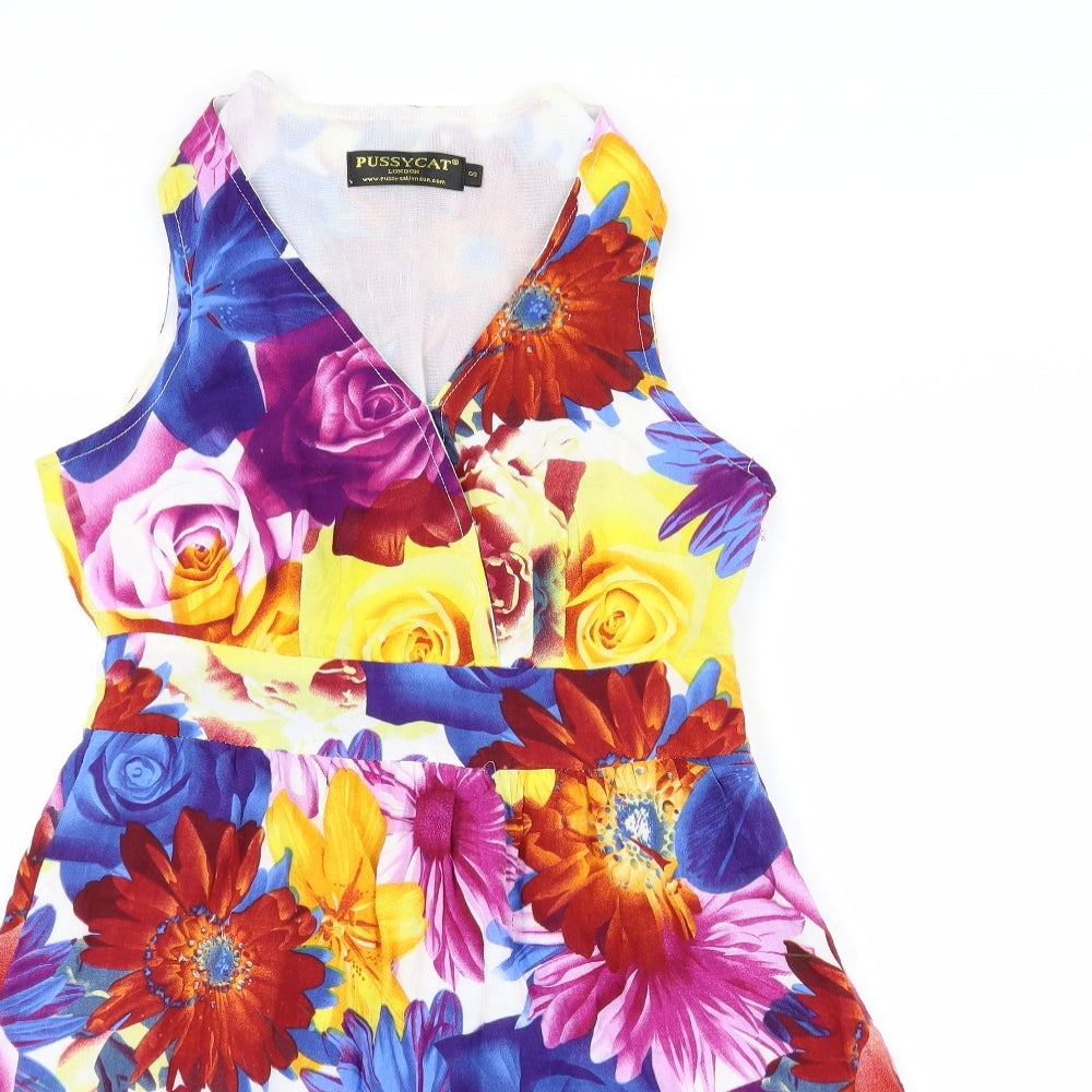 pussycat Womens Multicoloured Floral  Fit & Flare  Size S