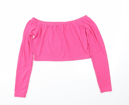 I SAW IT FIRST Womens Pink   Basic T-Shirt Size M