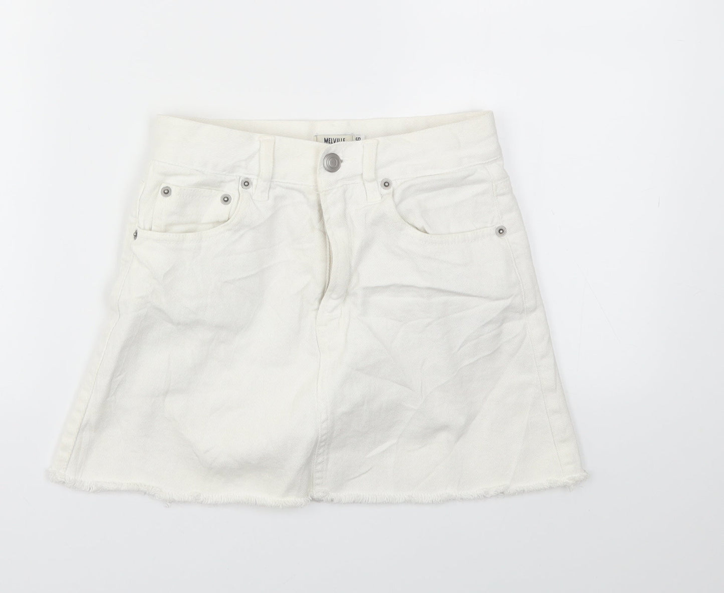 MELVILE Womens White   Flare Skirt Size 4