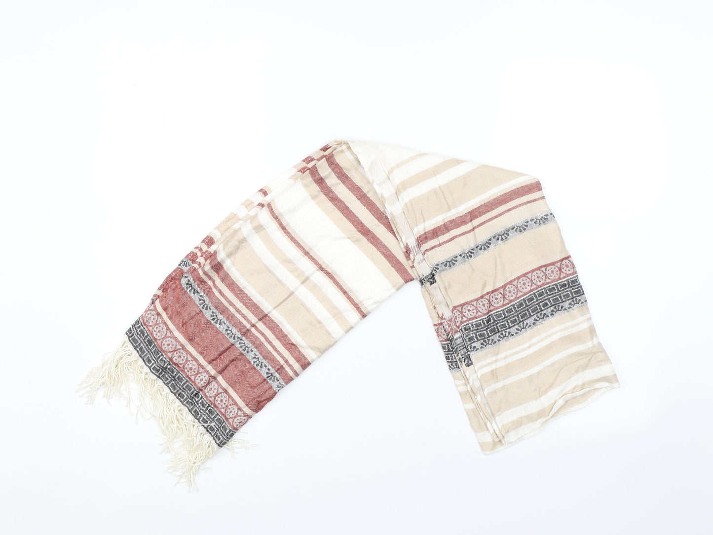 Preworn Womens Brown Striped   Scarf