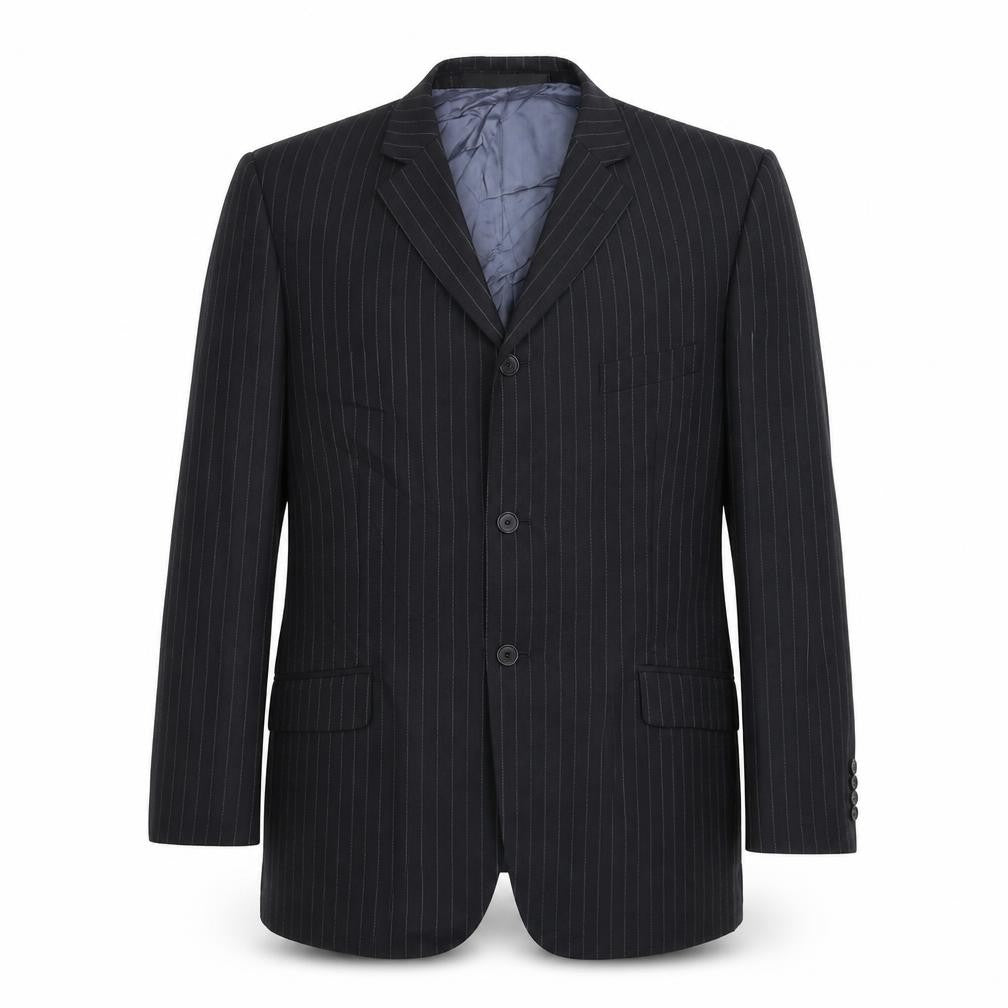 Marks and Spencer Mens Black Striped  Jacket Suit Jacket Size 46