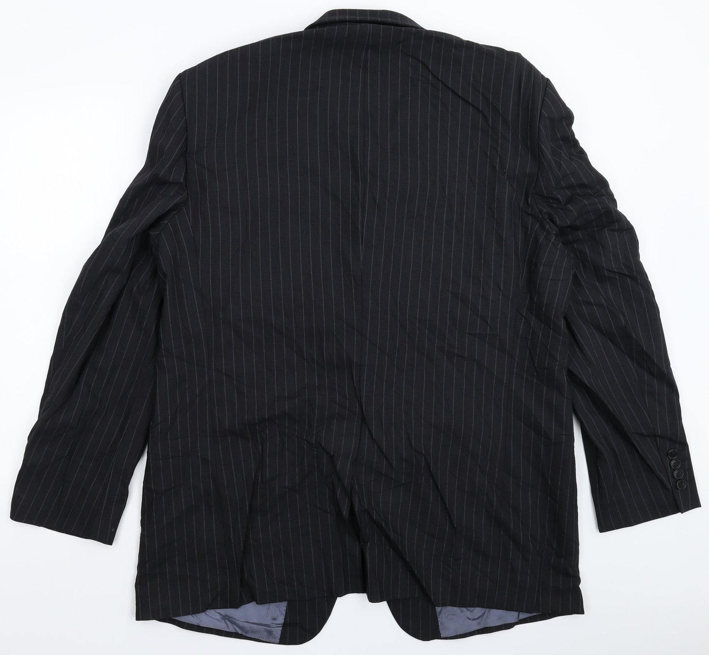 Marks and Spencer Mens Black Striped  Jacket Suit Jacket Size 46