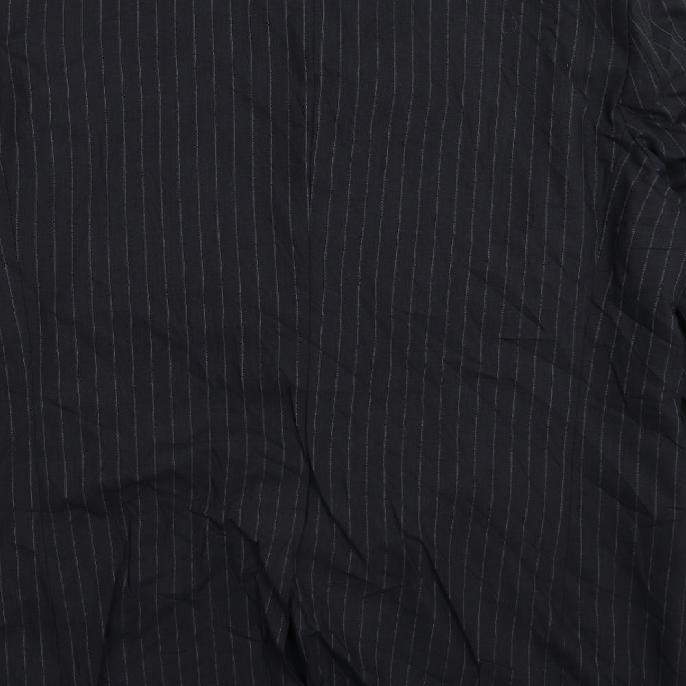 Marks and Spencer Mens Black Striped  Jacket Suit Jacket Size 46
