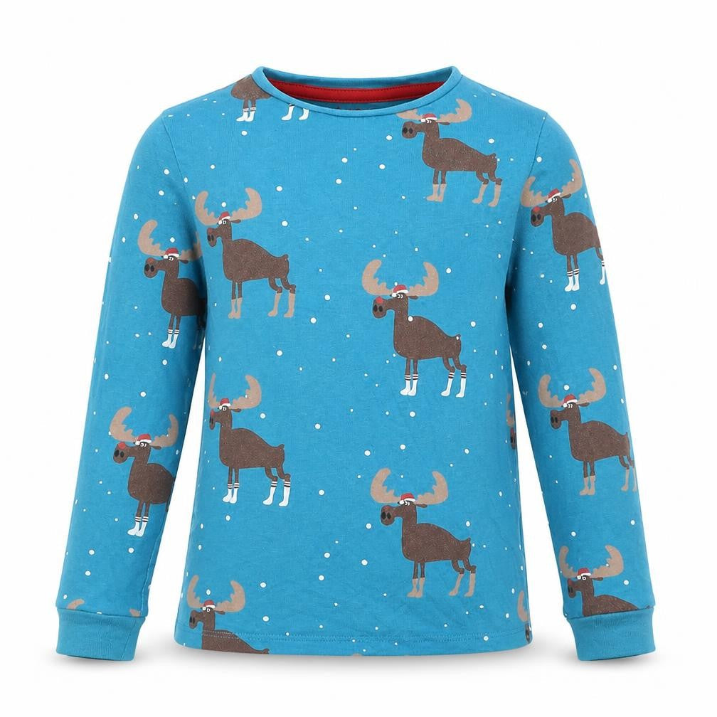 Marks and Spencer Boys Blue Solid   Pyjama Top Size 6-7 Years  - christmas