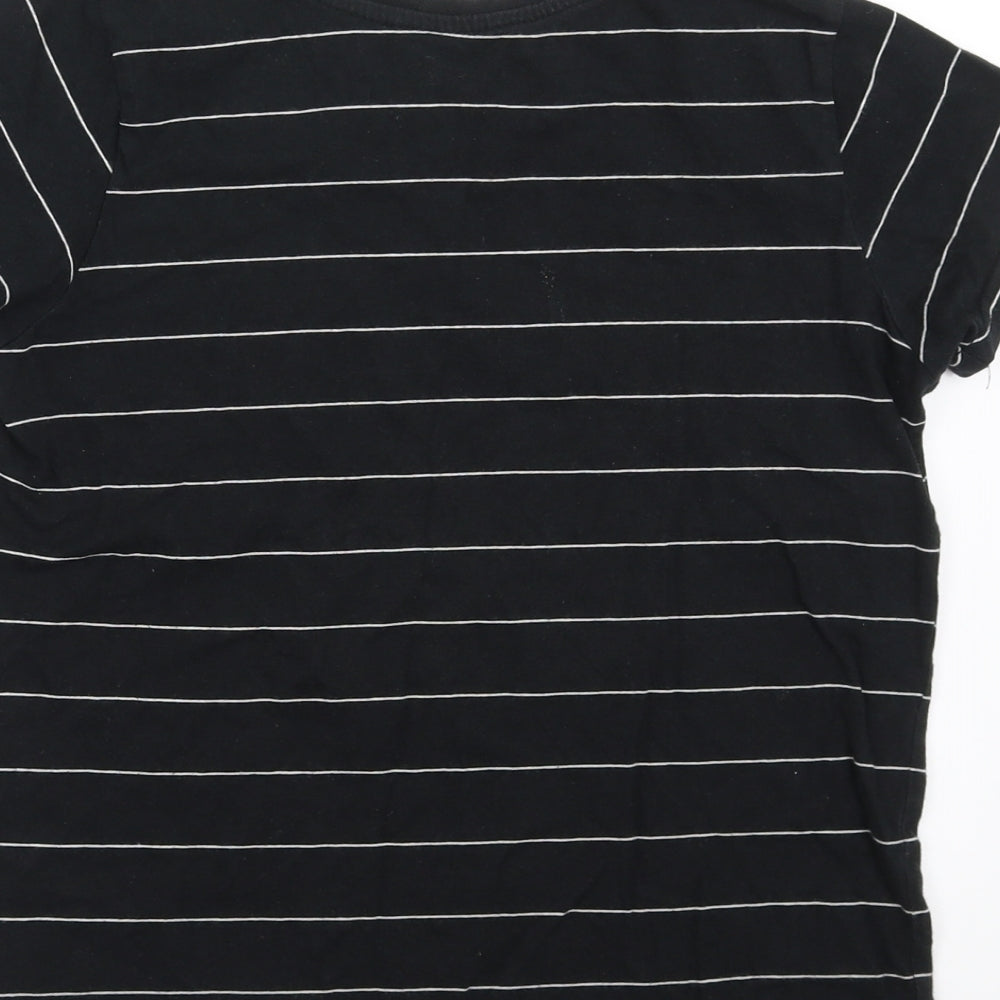 Primark Boys Black Striped  Basic T-Shirt Size 9-10 Years