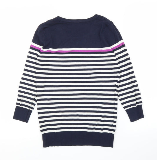 BHS Womens Blue Striped  Pullover Jumper Size 8