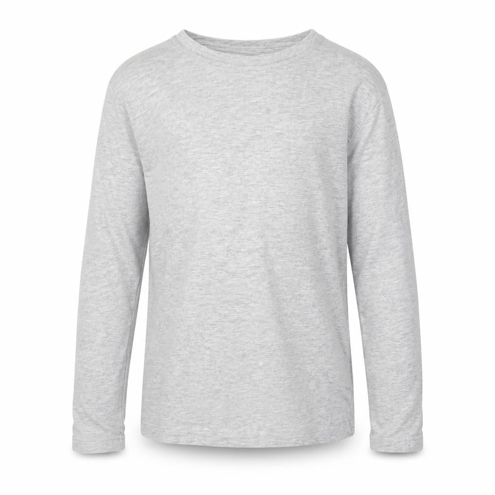 Front view of H&M girls’ grey basic t-shirt, size 7, years