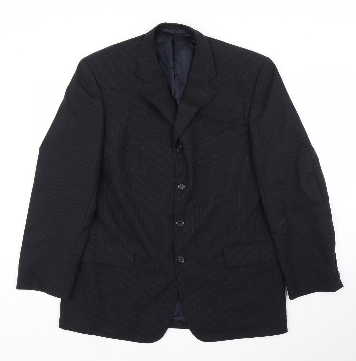 Principles Mens Black Striped  Jacket Suit Jacket Size 44