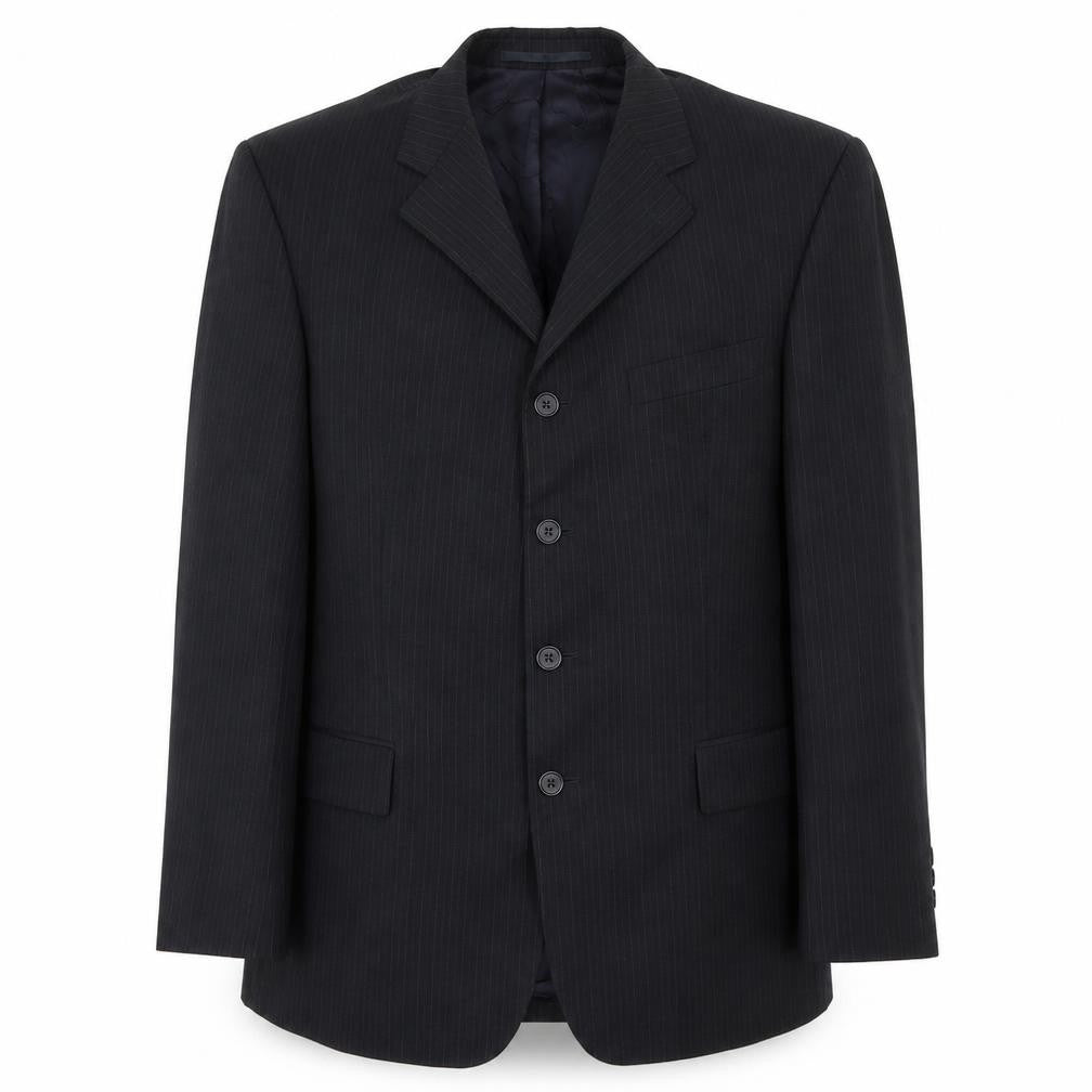 Front view of Principles men’s black striped jacket suit jacket, size 44