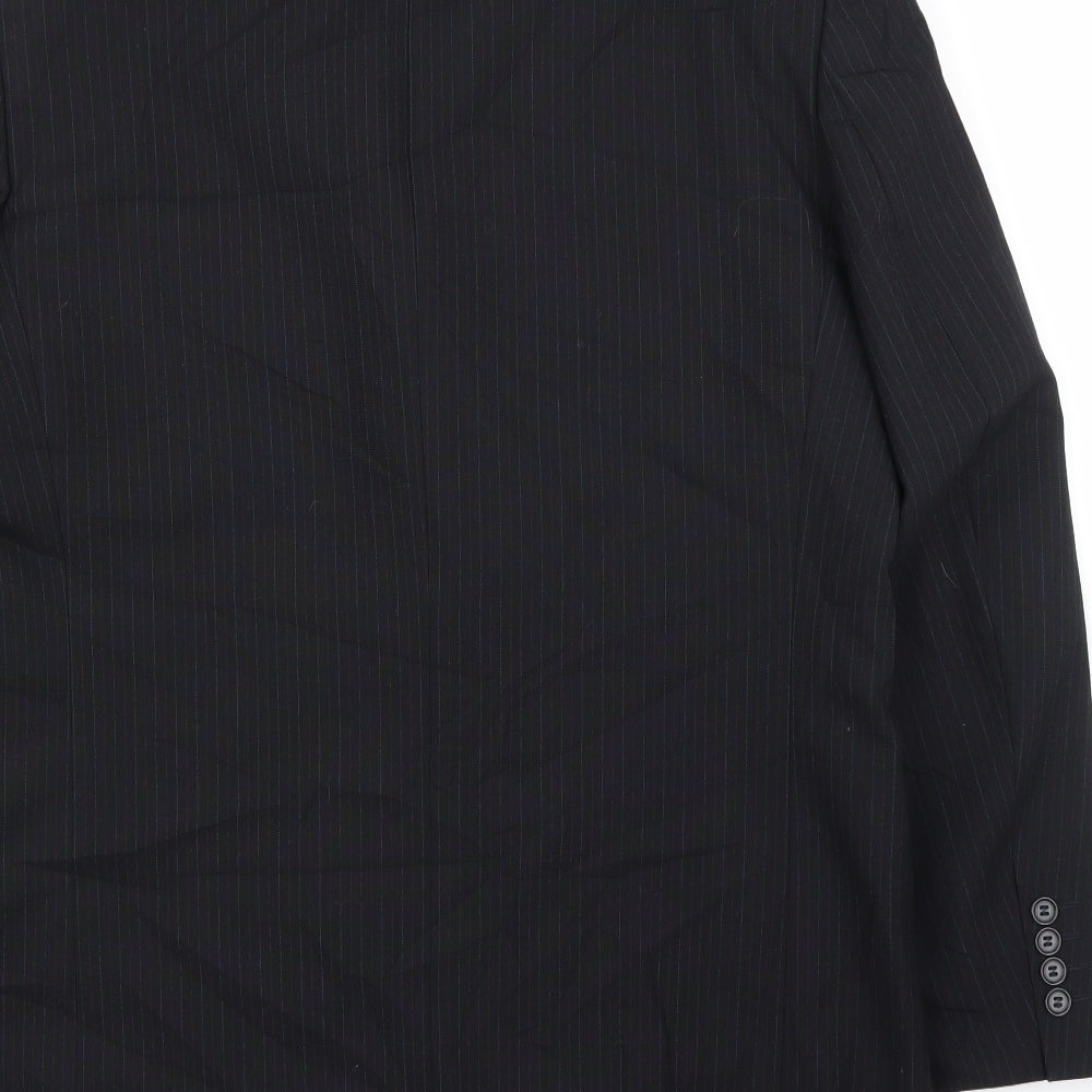 Principles Mens Black Striped  Jacket Suit Jacket Size 44