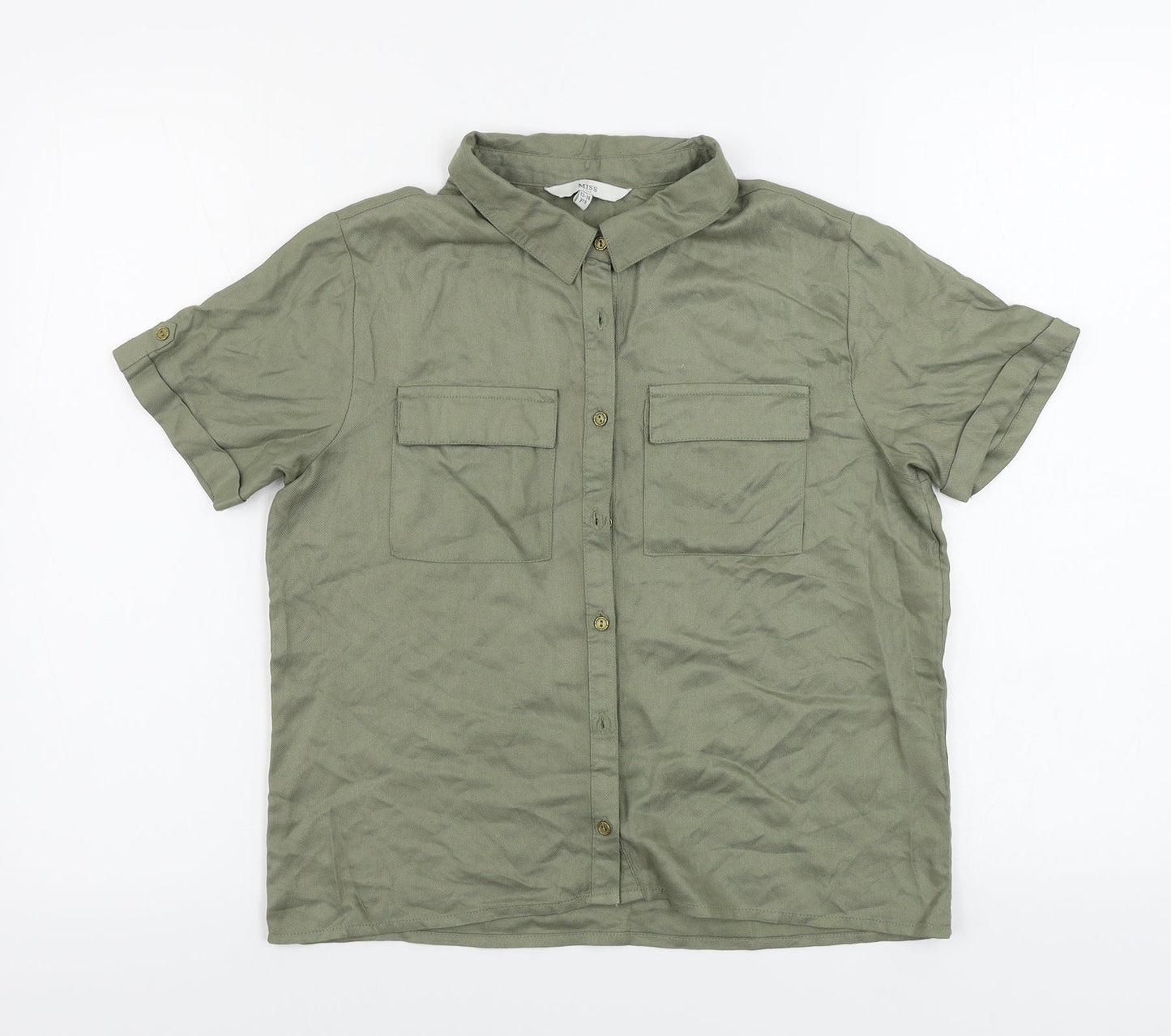 Miss Evie    Girls Green   Basic Button-Up Size 13-14 Years