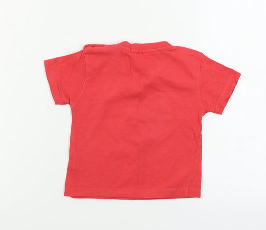 energino Boys Red   Basic T-Shirt Size 12-18 Months