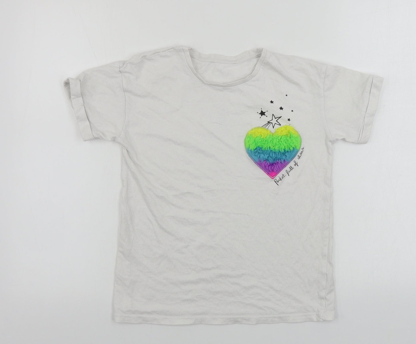 George  Girls White   Basic T-Shirt Size 9-10 Years