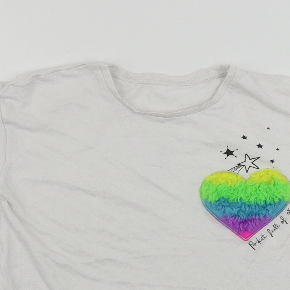 George  Girls White   Basic T-Shirt Size 9-10 Years