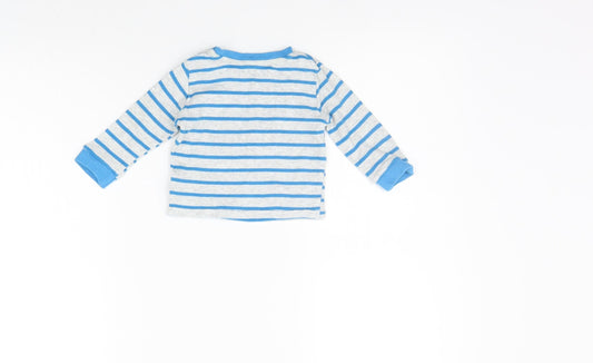 Primark Boys Blue Striped  Pullover Jumper Size 6-9 Months