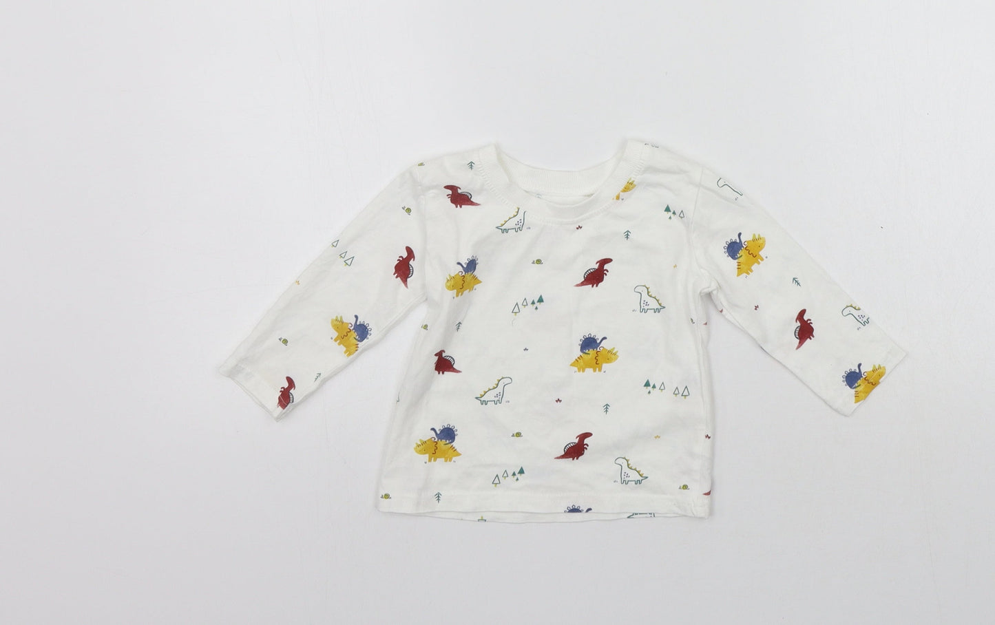 George Boys White Geometric  Basic T-Shirt Size 6-9 Months