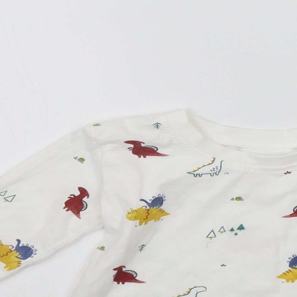 George Boys White Geometric  Basic T-Shirt Size 6-9 Months