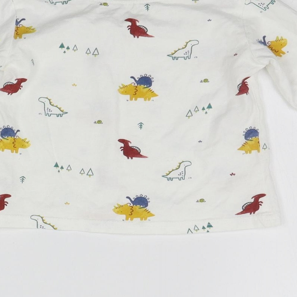 George Boys White Geometric  Basic T-Shirt Size 6-9 Months