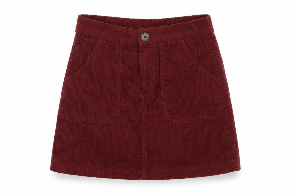 Front view of Denim & Co. women’s pink a-line skirt, size UK 6