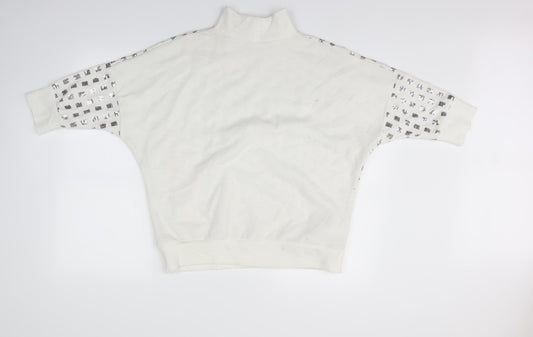 Carla Conte Womens White  Knit Pullover Jumper Size L