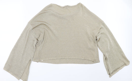 Topshop Womens Gold   Pullover Jumper Size 14