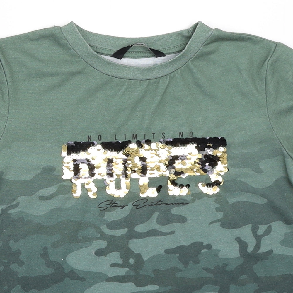 George Girls Green   Basic T-Shirt Size 7-8 Years