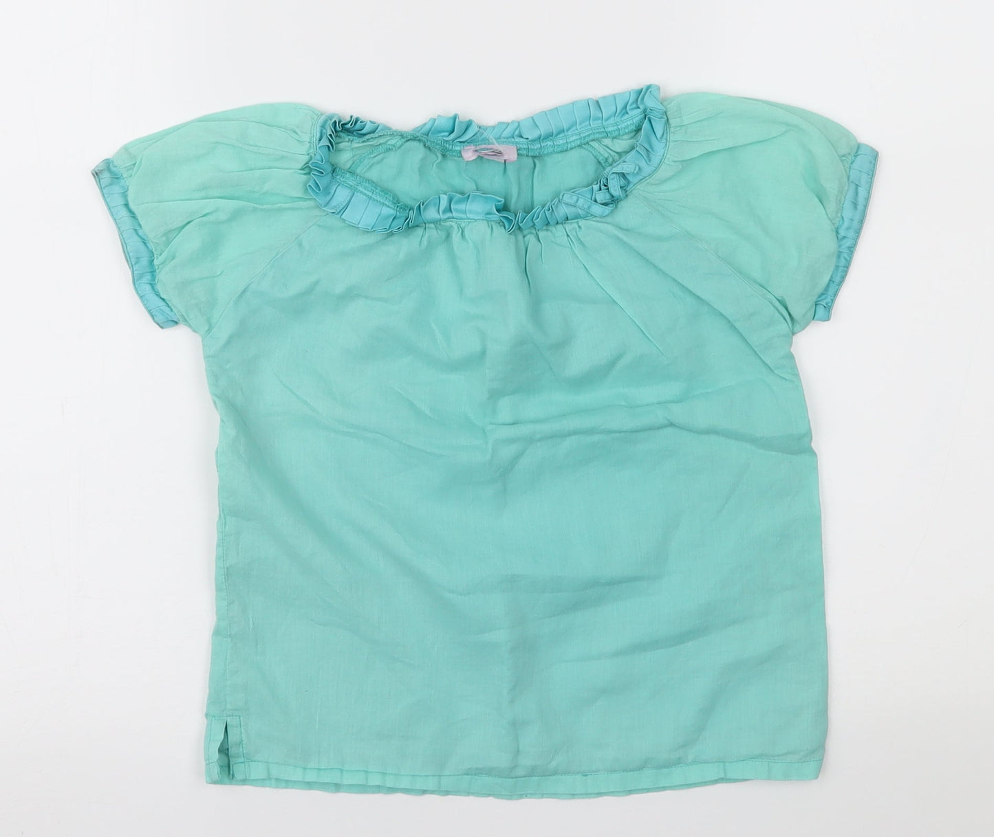 Preworn Girls Green   Basic T-Shirt Size 5-6 Years