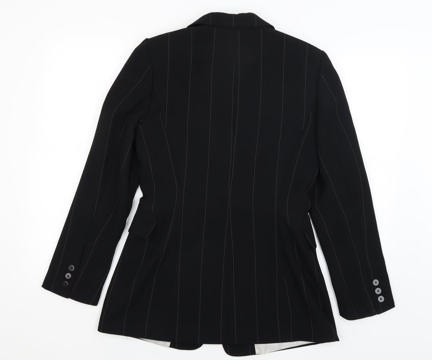 Wallis Womens Black Striped  Jacket Blazer Size 10