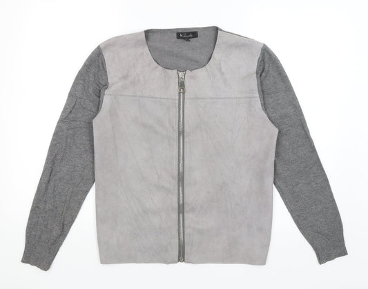 Yenella Womens Grey   Full Zip Jumper Size M