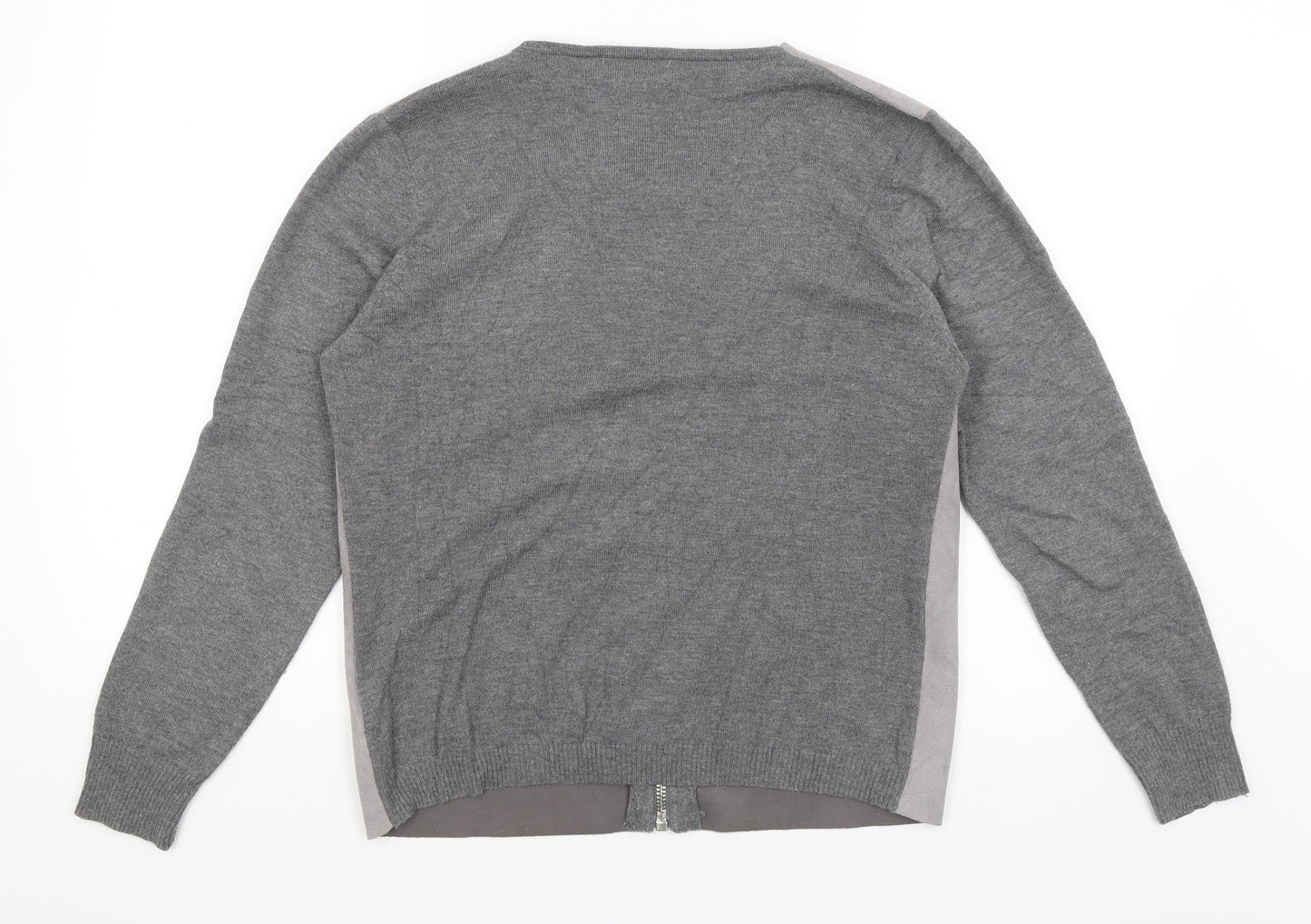 Yenella Womens Grey   Full Zip Jumper Size M