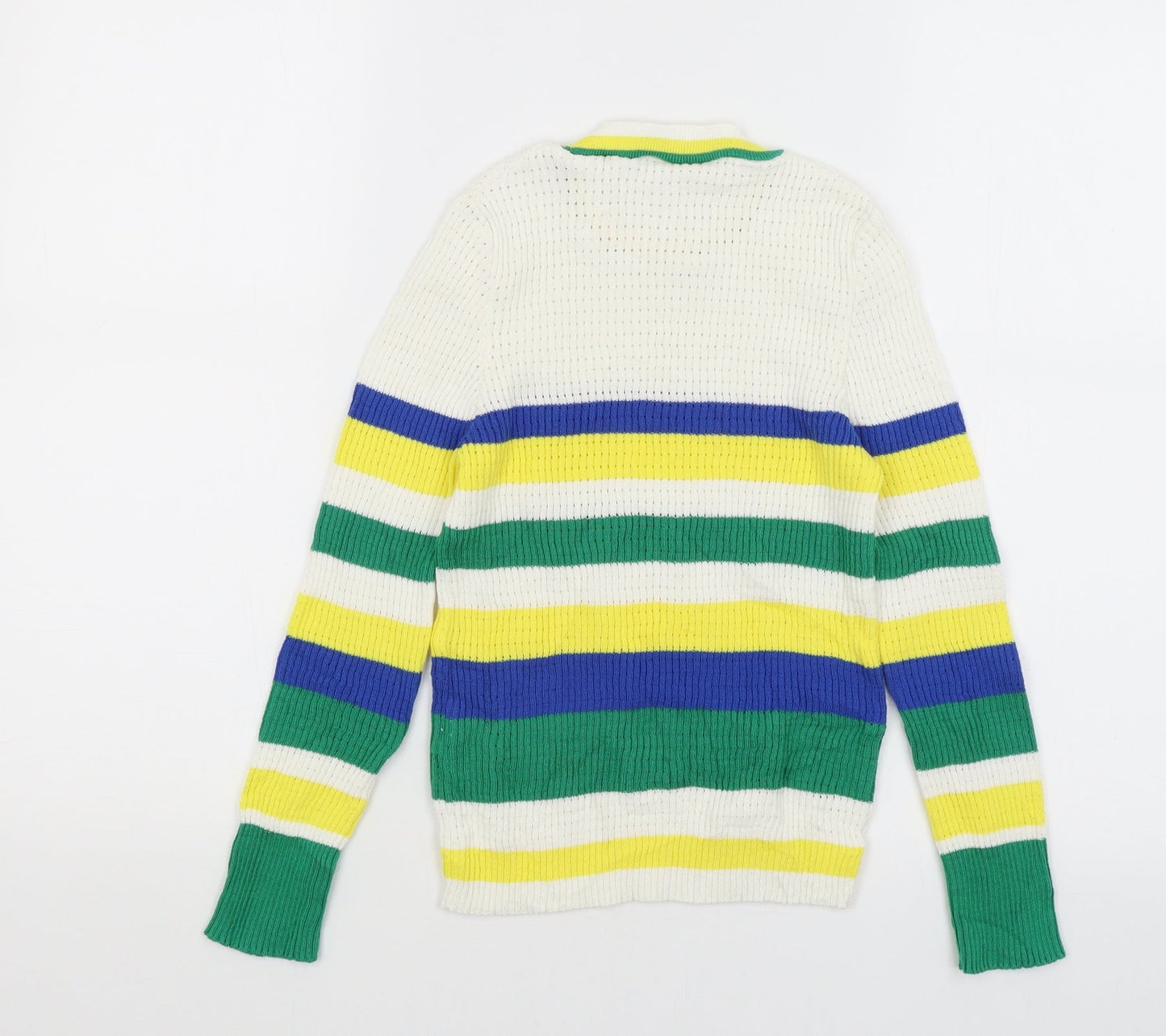 Astradivarius Womens White Striped  Pullover Jumper Size S