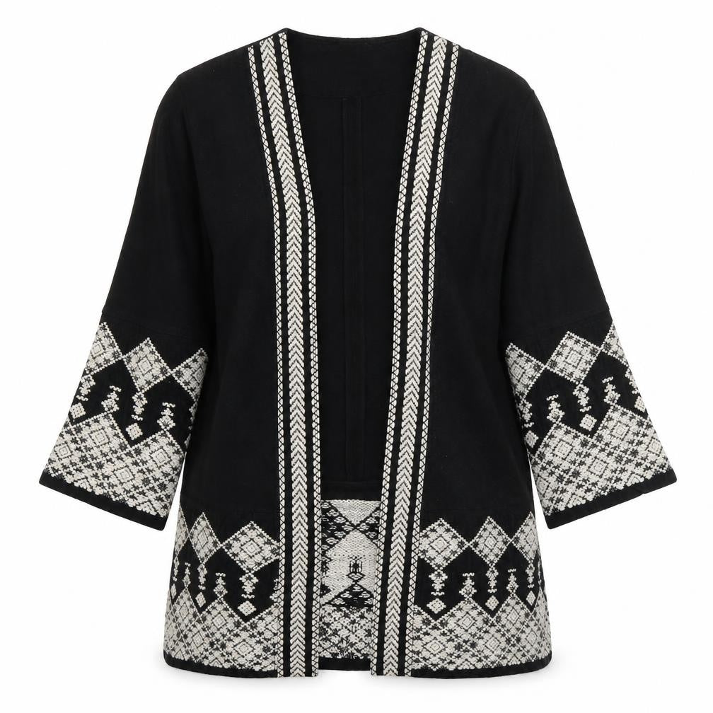 Front view of Soon women’s black jacket coatigan, size S