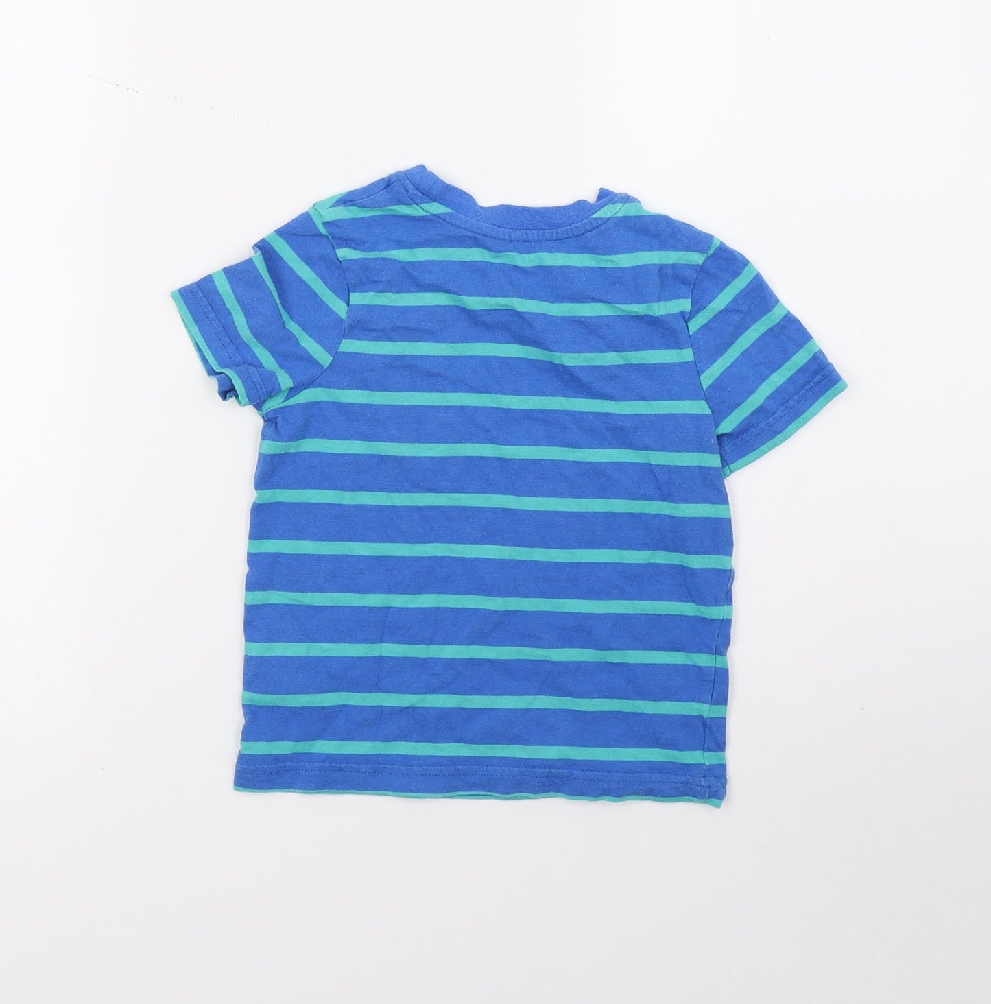 George Boys Blue Striped  Basic T-Shirt Size 3-4 Years