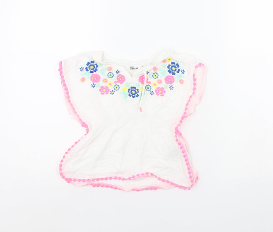 Epic Threads Girls White Floral  Basic Tank Size 4 Years
