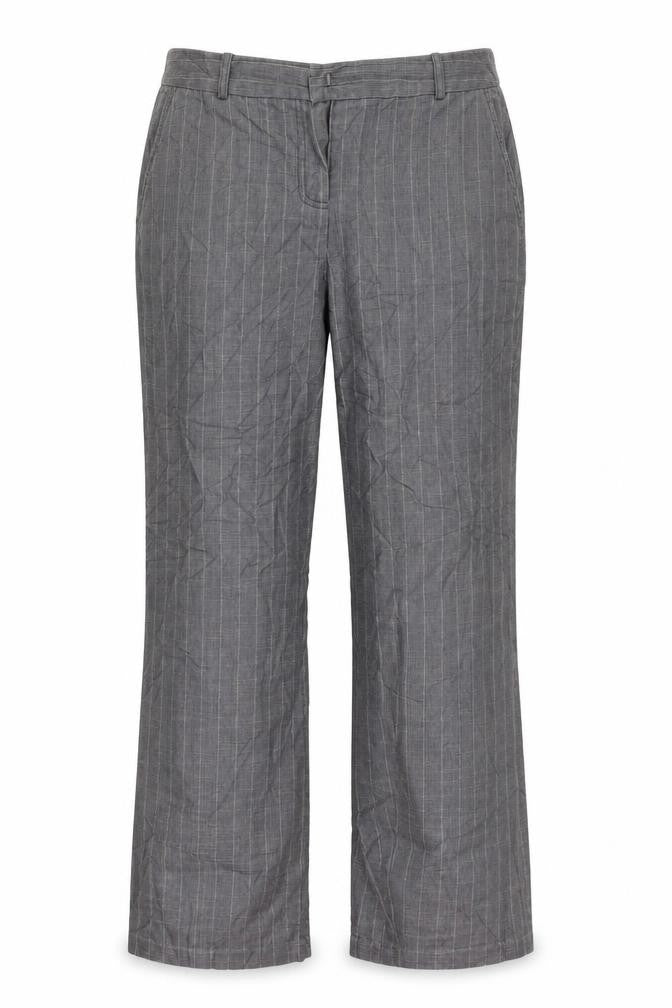 Front view of Principles Princples women’s grey check trousers, size UK 32, 27-inch leg