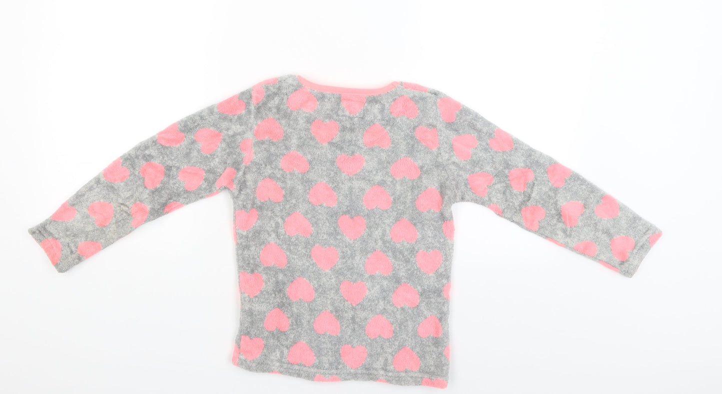 YD Girls Grey Solid  Cami Pyjama Top Size 7-8 Years  - Hearts