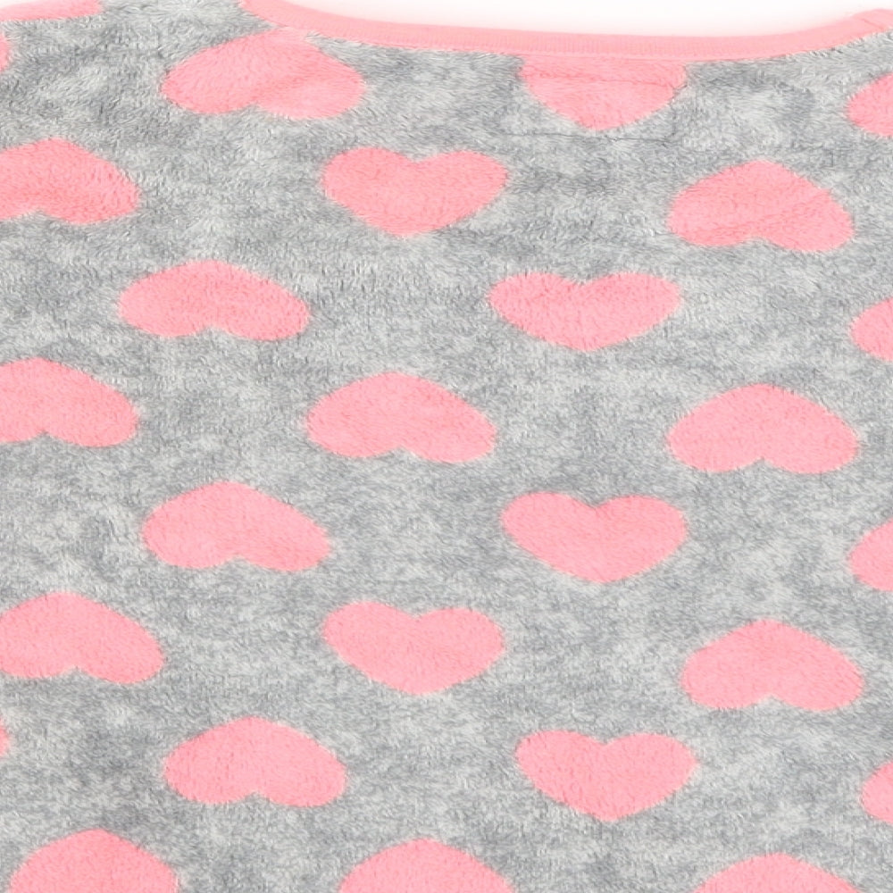 YD Girls Grey Solid  Cami Pyjama Top Size 7-8 Years  - Hearts