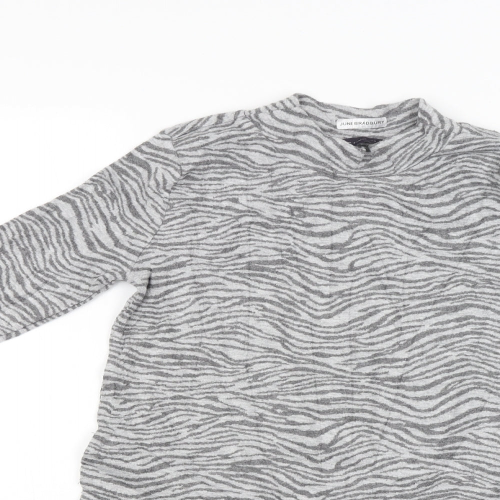 M&S Womens Grey Animal Print  Pullover Jumper Size S
