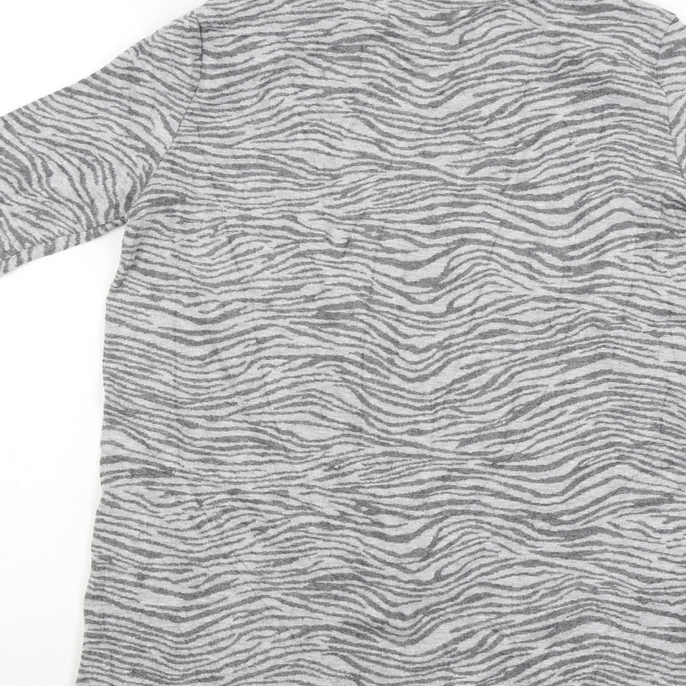 M&S Womens Grey Animal Print  Pullover Jumper Size S
