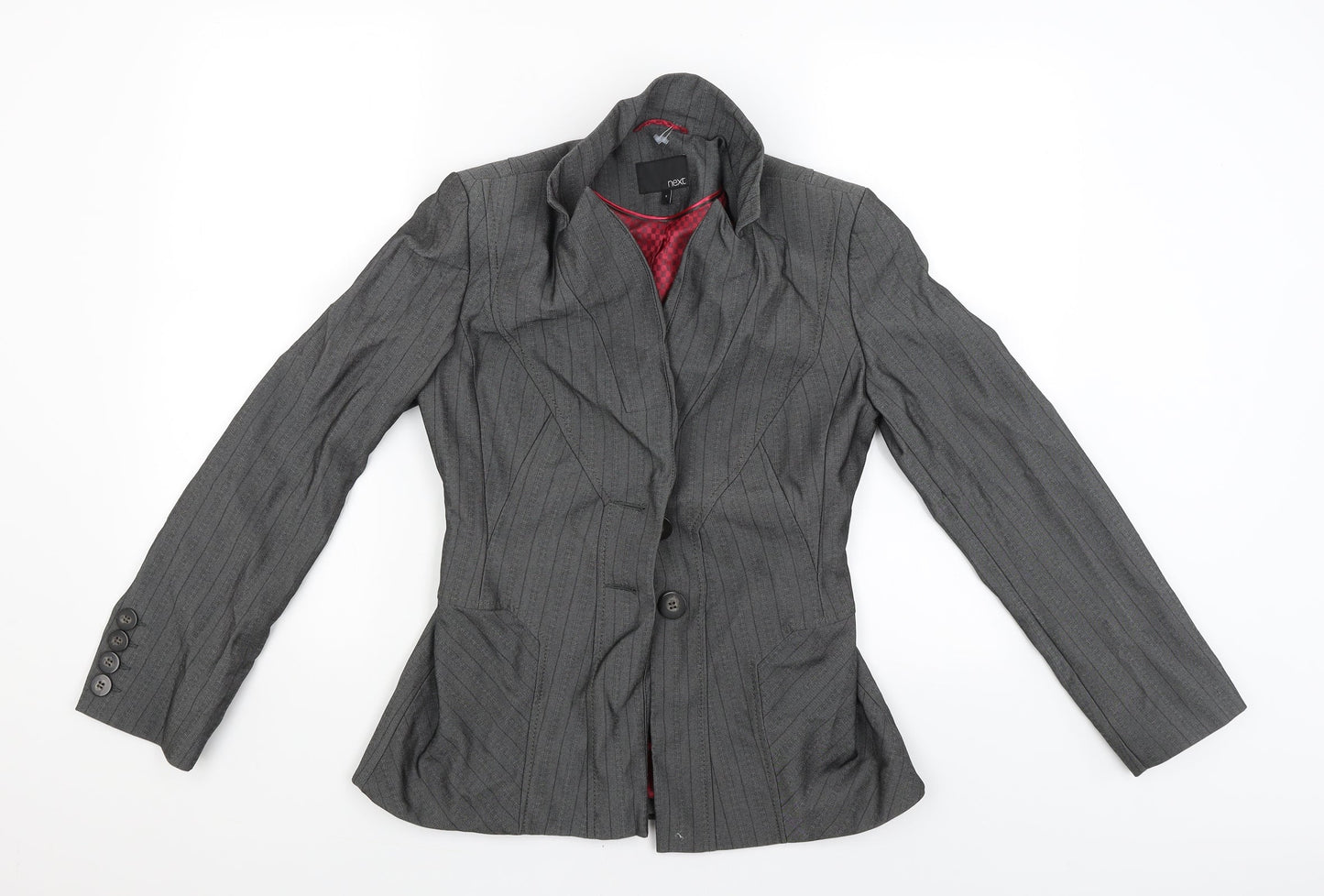 NEXT Womens Grey Striped  Jacket Blazer Size 8
