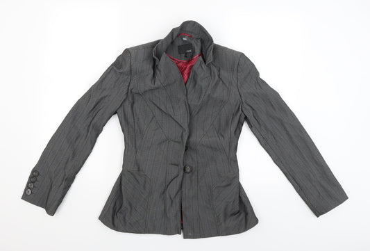 NEXT Womens Grey Striped  Jacket Blazer Size 8