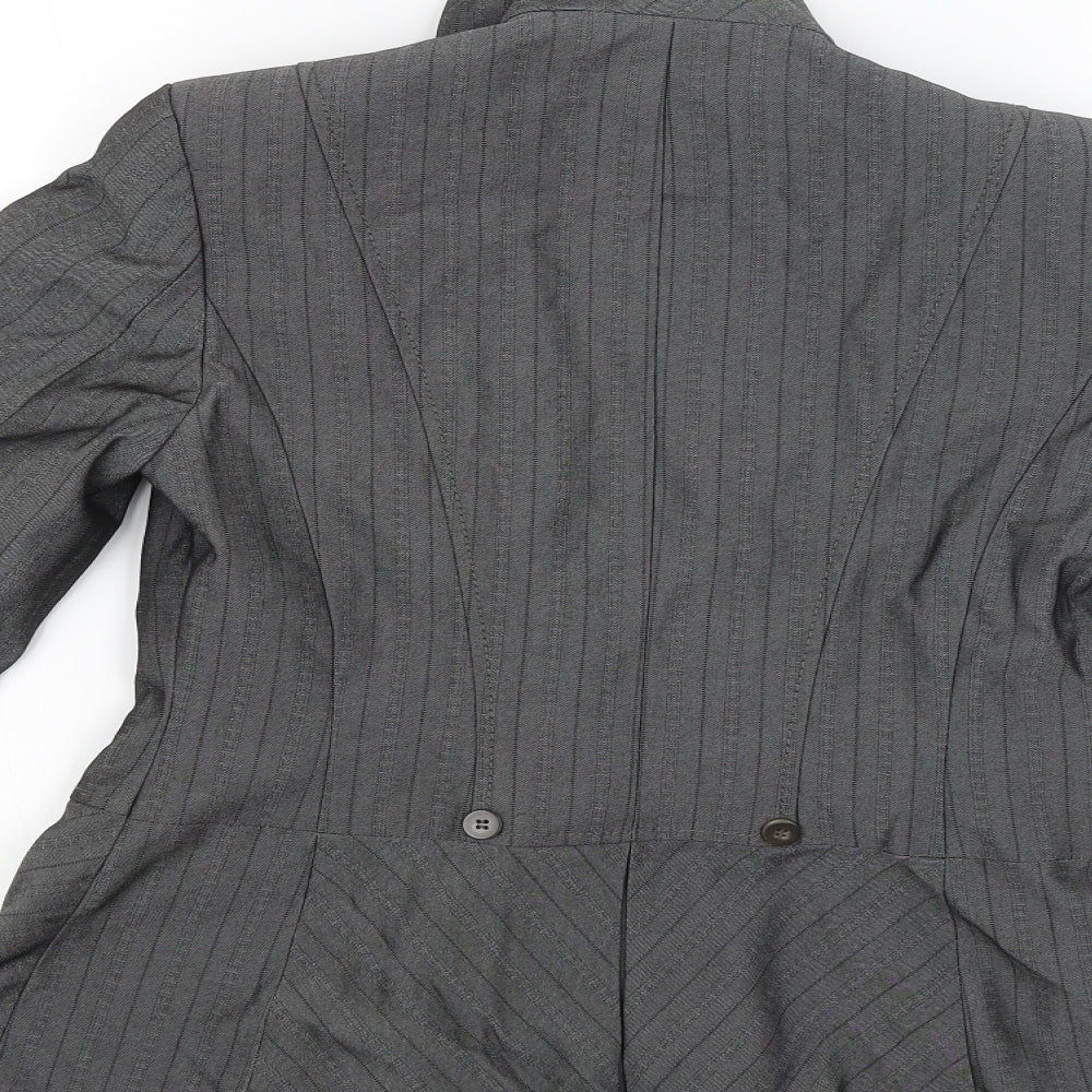 NEXT Womens Grey Striped  Jacket Blazer Size 8
