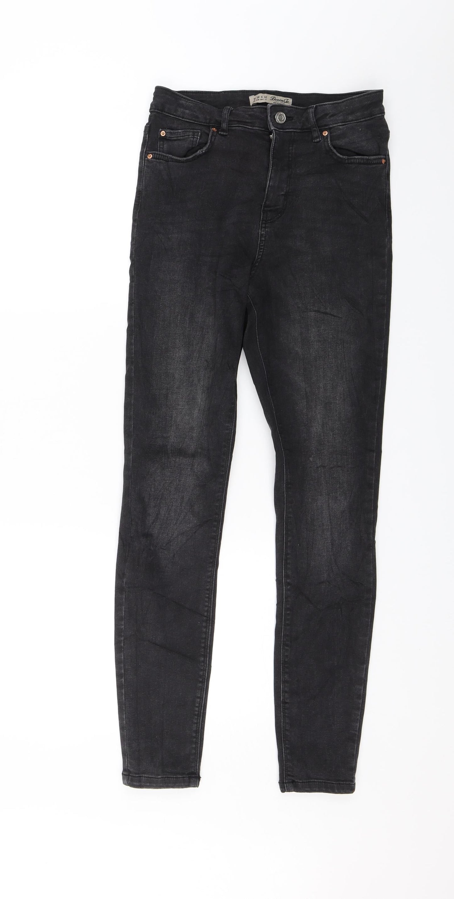 Denim & Co. Womens Black  Denim Skinny Jeans Size 10 L28 in