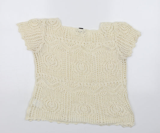 H&M Womens Ivory   Basic Blouse Size M