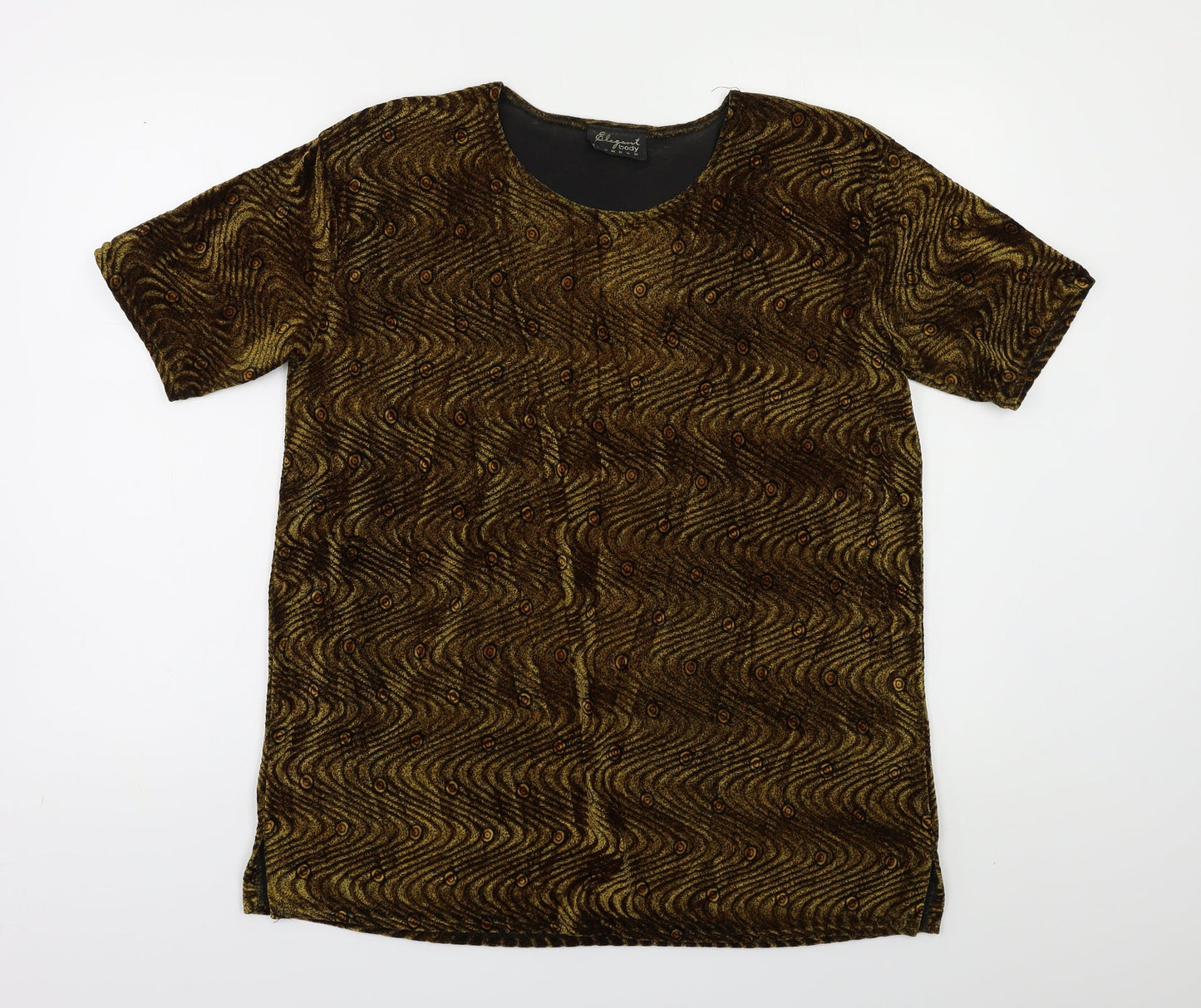 Elegant Body Womens Brown Geometric  Basic Blouse Size XL