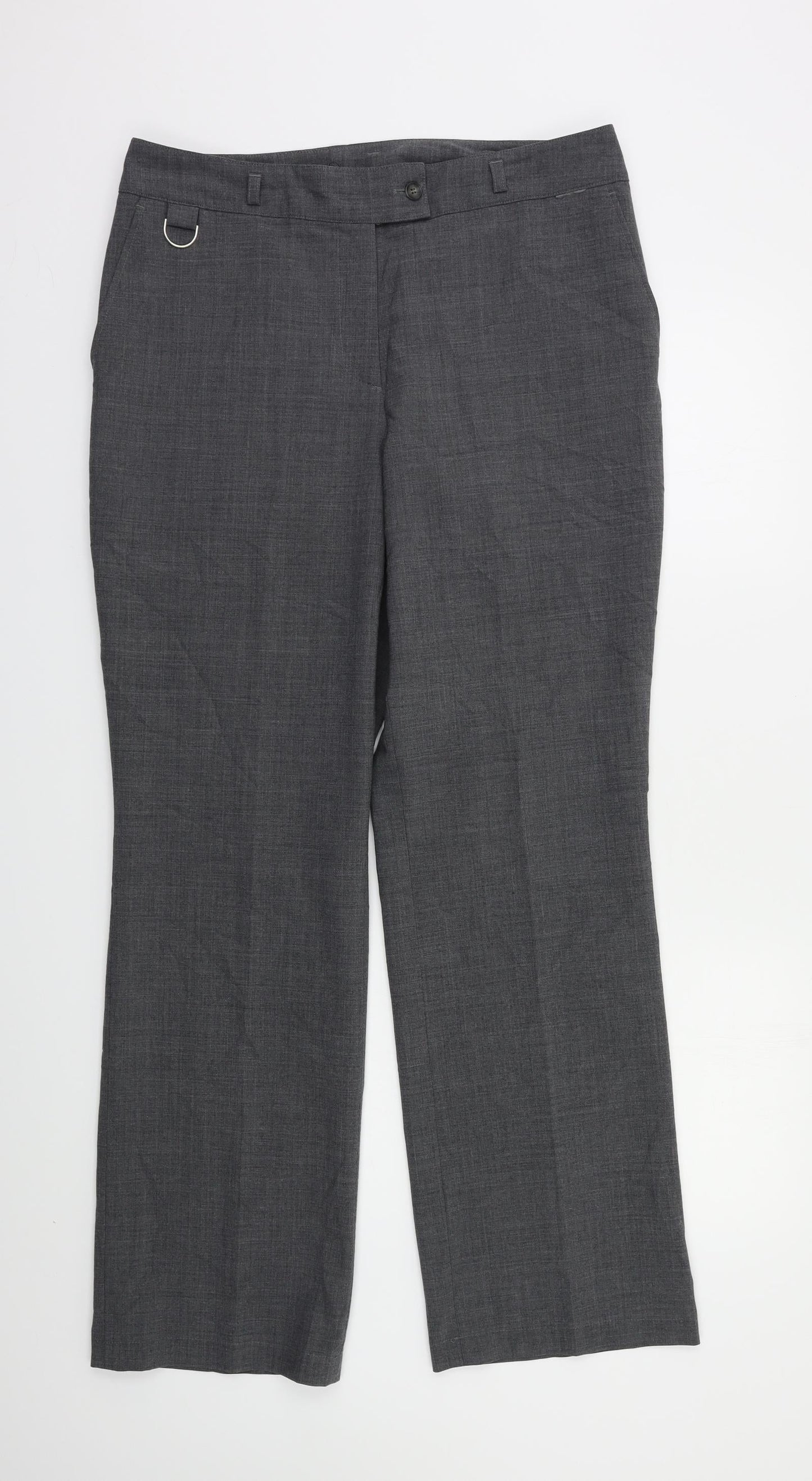 Preworn Womens Grey   Dress Pants Trousers Size 14 L30 in