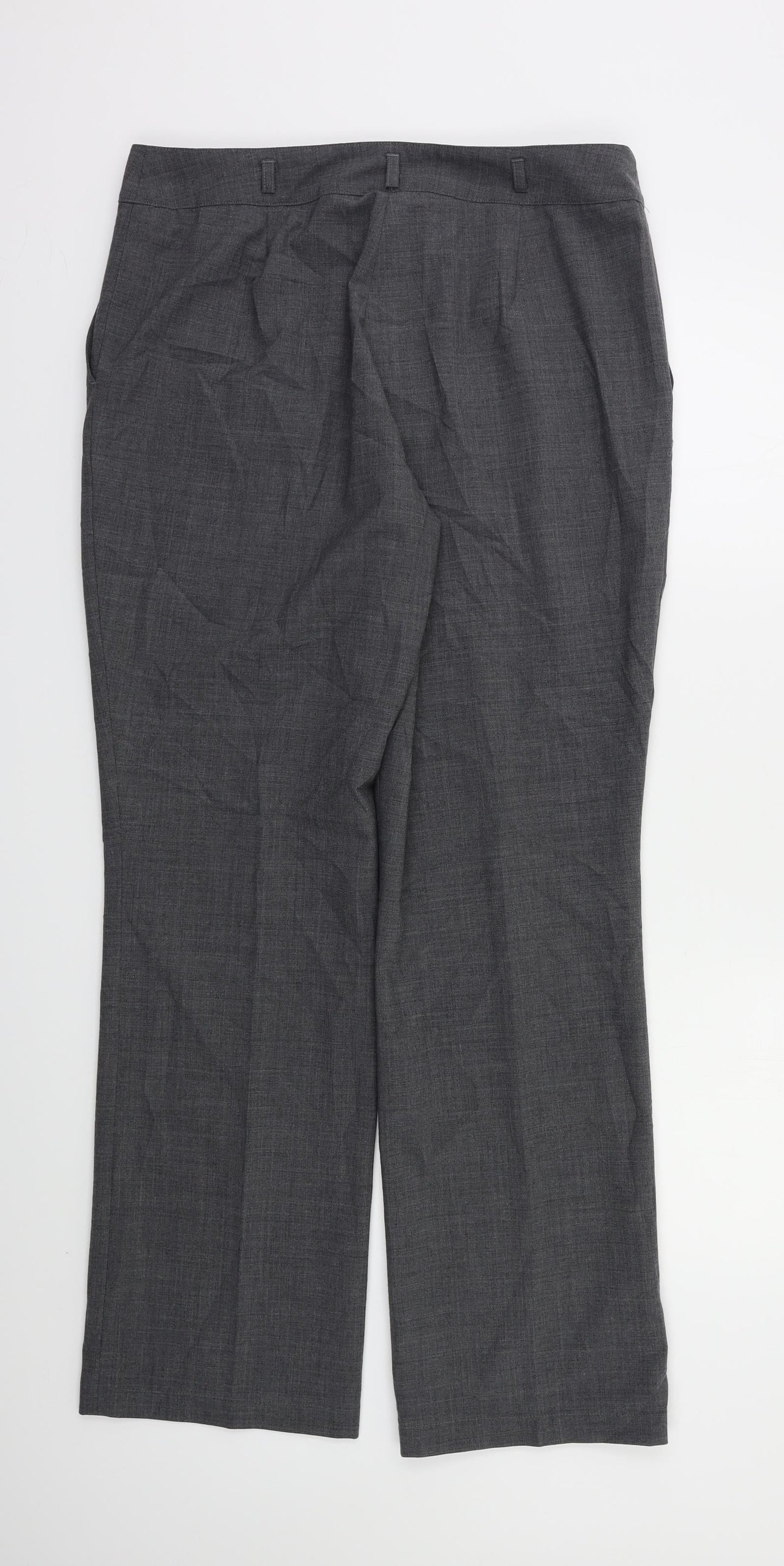 Preworn Womens Grey   Dress Pants Trousers Size 14 L30 in