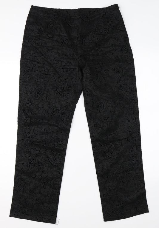 Preworn Womens Black Paisley  Trousers  Size 30 in L27 in