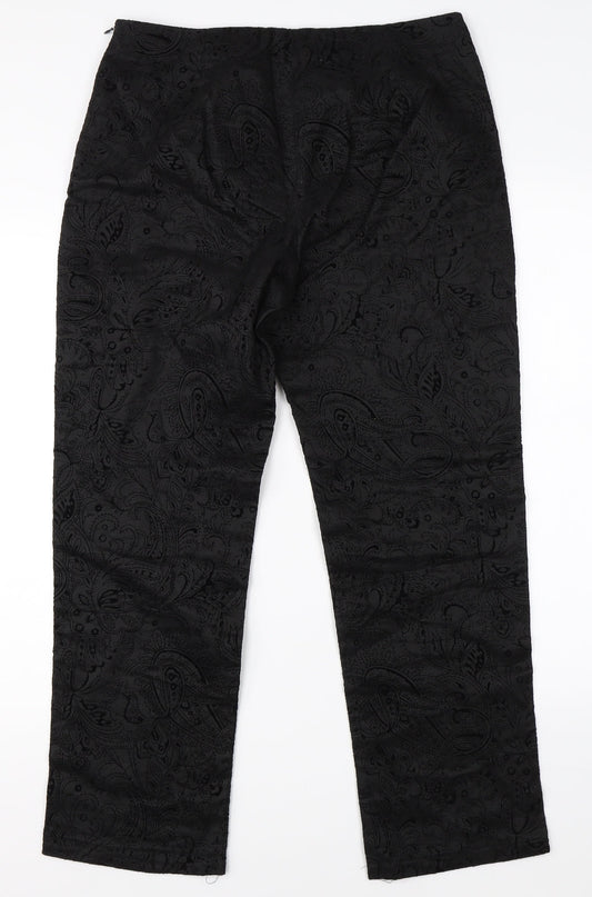 Preworn Womens Black Paisley  Trousers  Size 30 in L27 in