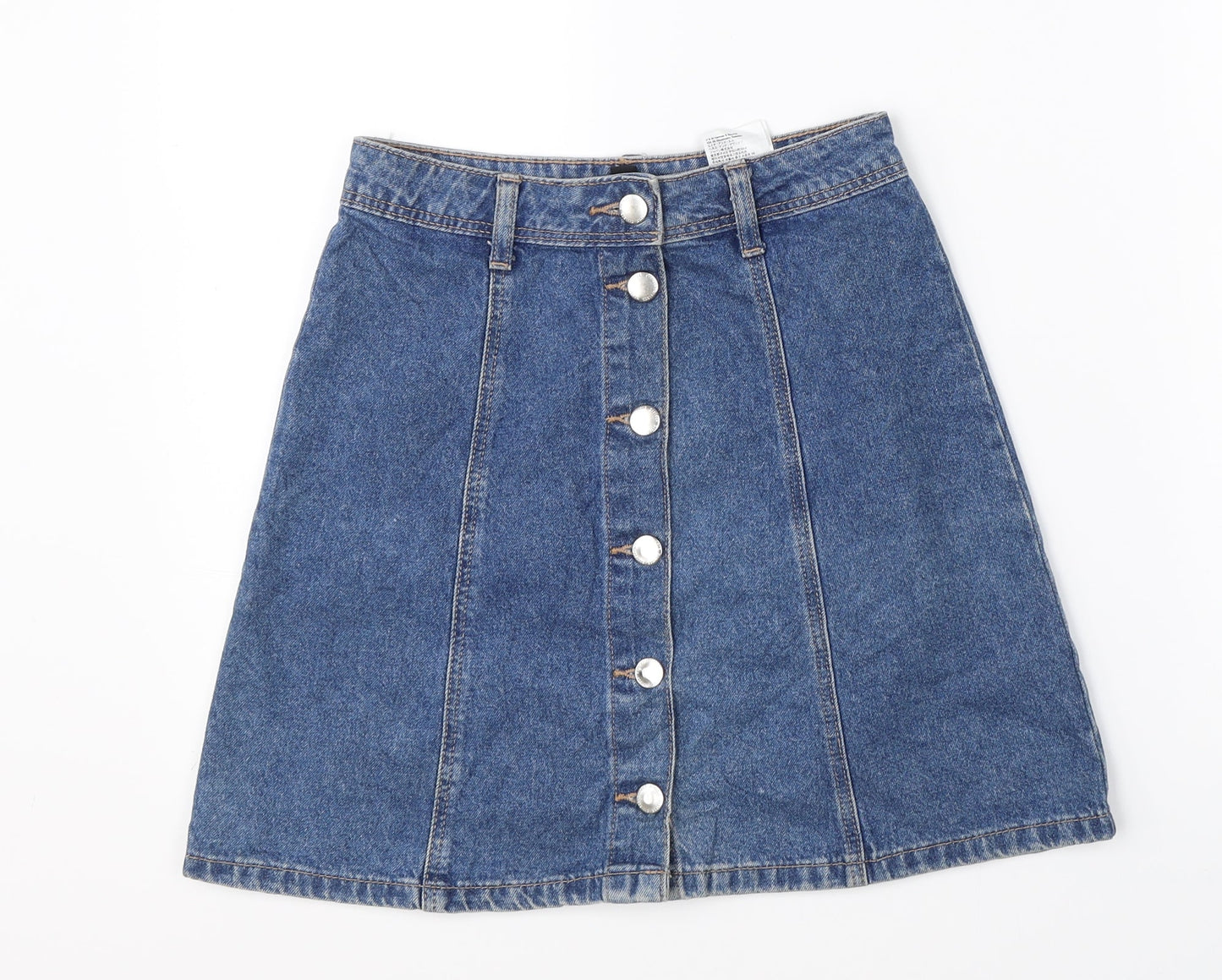 Divded Womens Blue  Denim A-Line Skirt Size 4
